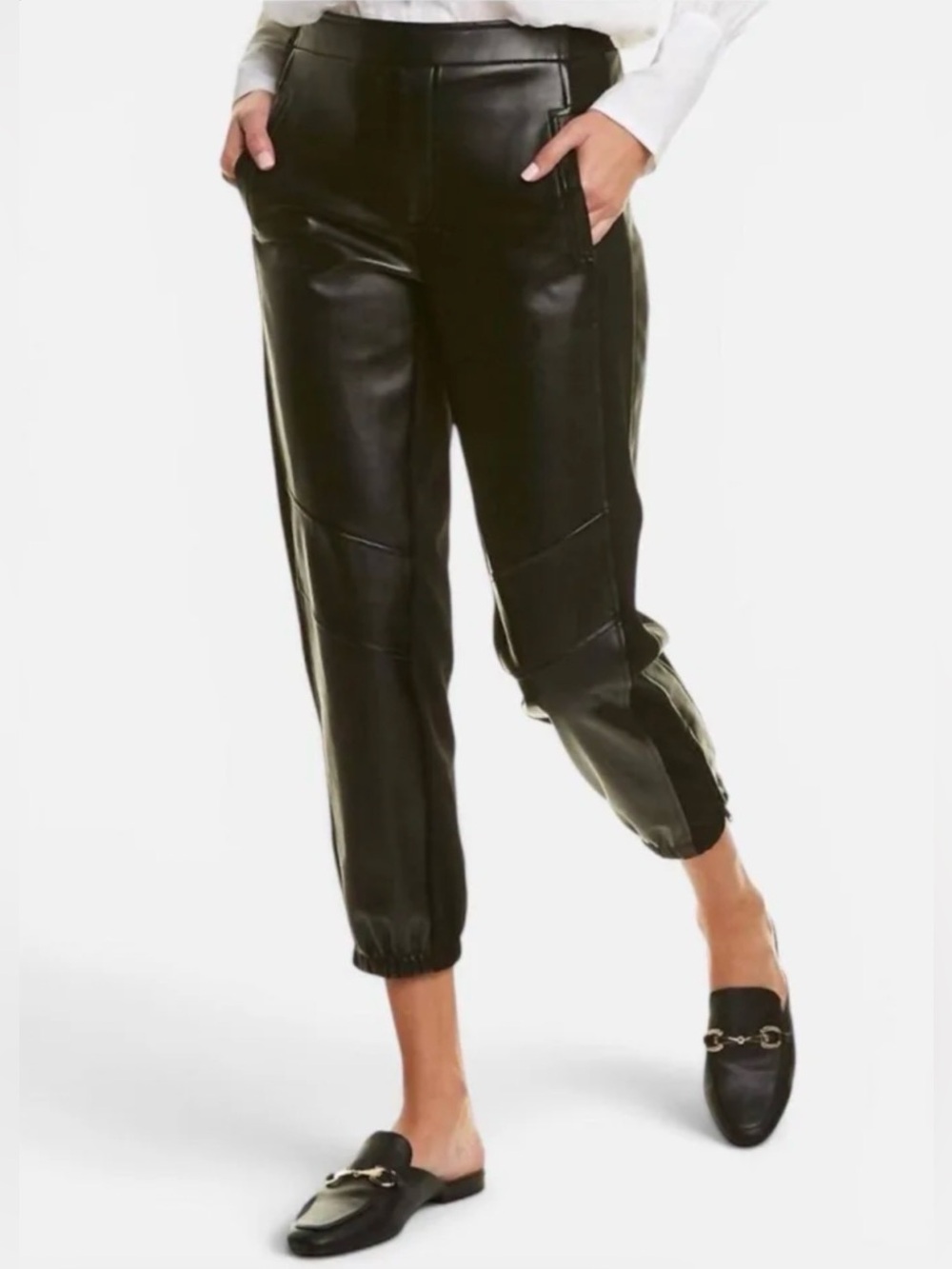 Bailey 44 Black Faux Leather Joggers
